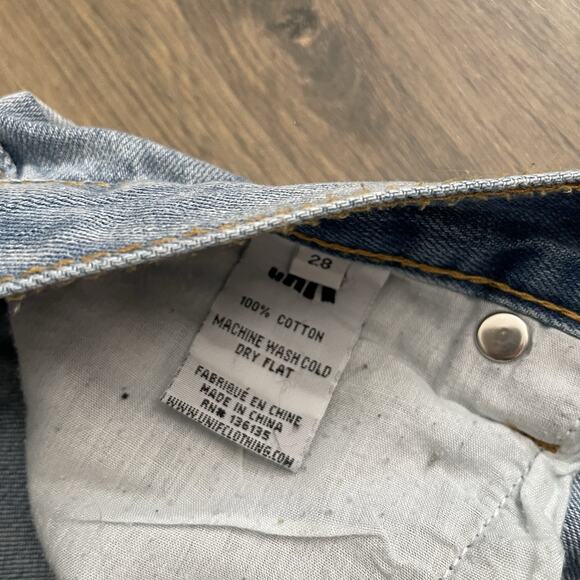 UNIF Vintage Womens Size 28 Relaxed Fit Denim Jean Wide Leg Loose Mid Rise Y2K - Picture 6 of 9